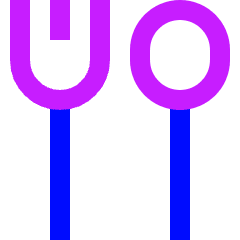 Fork Spoon Icon from Sharp Neon Set
