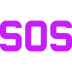 Sos Help Emergency Sign Icon from Sharp Neon Set