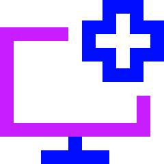 Online Medical Service Monitor Icon from Sharp Neon Set