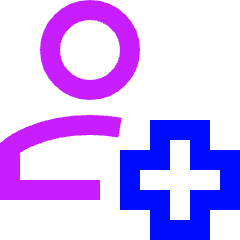 Nurse Assistant Emergency Icon from Sharp Neon Set