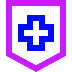 Sign Cross Shield Icon from Sharp Neon Set