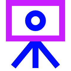 Camera Tripod Icon from Sharp Neon Set