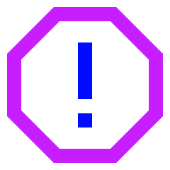 Warning Octagon Icon from Sharp Neon Set