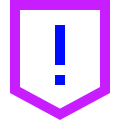 Warning Shield Icon from Sharp Neon Set