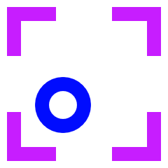 Align Bottom Left Frame Circle Icon from Sharp Neon Set