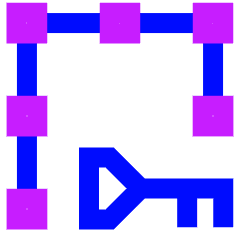Align Key Object Icon from Sharp Neon Set