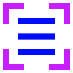 Align Three Horizontal Frame Icon from Sharp Neon Set