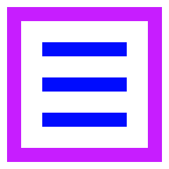Align Three Horizontal Square Icon from Sharp Neon Set