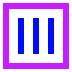 Align Three Vertical Square Icon from Sharp Neon Set