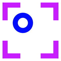 Align Top Left Frame Circle Icon from Sharp Neon Set