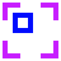 Align Top Left Frame Square Icon from Sharp Neon Set