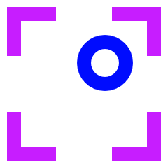 Align Top Right Frame Circle Icon from Sharp Neon Set