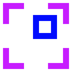 Align Top Right Frame Square Icon from Sharp Neon Set
