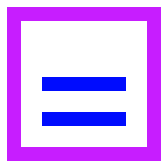 Align Two Bottom Square Icon from Sharp Neon Set