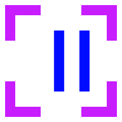 Align Two Right Frame Icon from Sharp Neon Set