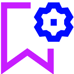 Bookmark Setting Gear Icon from Sharp Neon Set