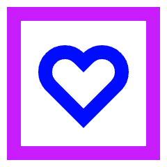 Heart Square Icon from Sharp Neon Set