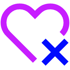 Remove Like Favorite Love Icon from Sharp Neon Set
