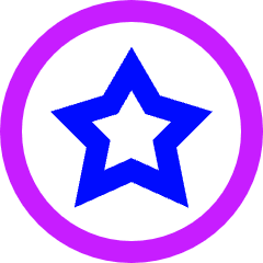 Star Circle Icon from Sharp Neon Set
