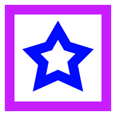 Star Square Icon from Sharp Neon Set