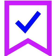 Validated Bookmark Icon from Sharp Neon Set