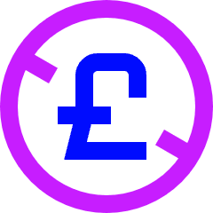 Non Commercial Pounds Icon from Sharp Neon Set