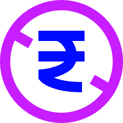 Non Commercial Rupee Icon from Sharp Neon Set