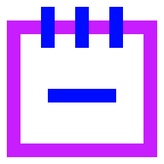 Notepad Subtract Icon from Sharp Neon Set