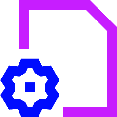 Document Setting Gear Icon from Sharp Neon Set