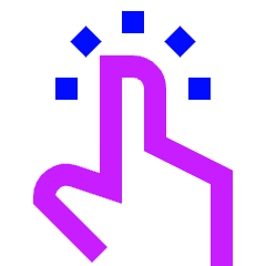 One Finger Short Tap Icon from Sharp Neon Set