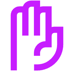 Open Hand Icon from Sharp Neon Set