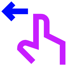 Swipe Left Icon from Sharp Neon Set