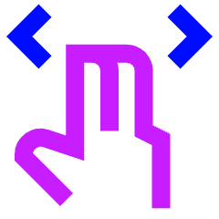 Two Finger Drag Hotizontal Icon from Sharp Neon Set