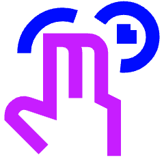 Two Finger Hold Icon from Sharp Neon Set