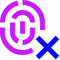 Fingerprint Delete Cross Icon from Sharp Neon Set
