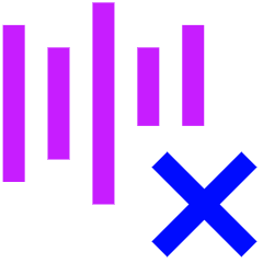 Voice Activation Delete Cross Icon from Sharp Neon Set