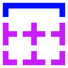 Border Top Icon from Sharp Neon Set