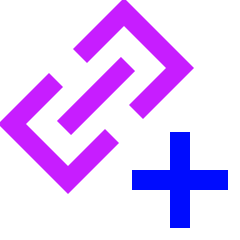 Link Chain Add Plus Icon from Sharp Neon Set