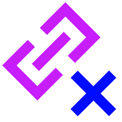 Link Chain Delete Cross Icon from Sharp Neon Set