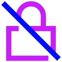 Disabled Padlock Icon from Sharp Neon Set