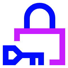 Padlock Key Icon from Sharp Neon Set