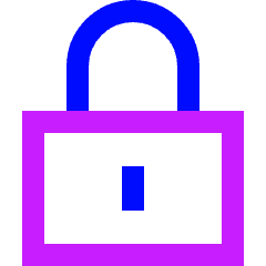 Padlock Square 1 Icon from Sharp Neon Set