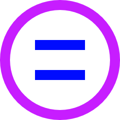 Equal Sign Circle Icon from Sharp Neon Set