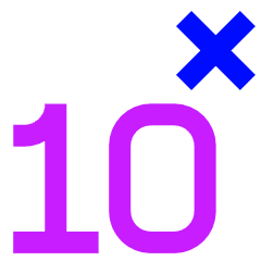 Exponent Number Icon from Sharp Neon Set
