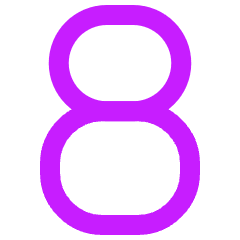 Number Eight Icon from Sharp Neon Set