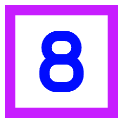Number Eight Square Icon from Sharp Neon Set