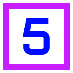 Number Five Square Icon from Sharp Neon Set