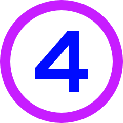 Number Four Circle Icon from Sharp Neon Set