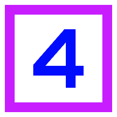 Number Four Square Icon from Sharp Neon Set