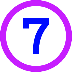 Number Seven Circle Icon from Sharp Neon Set